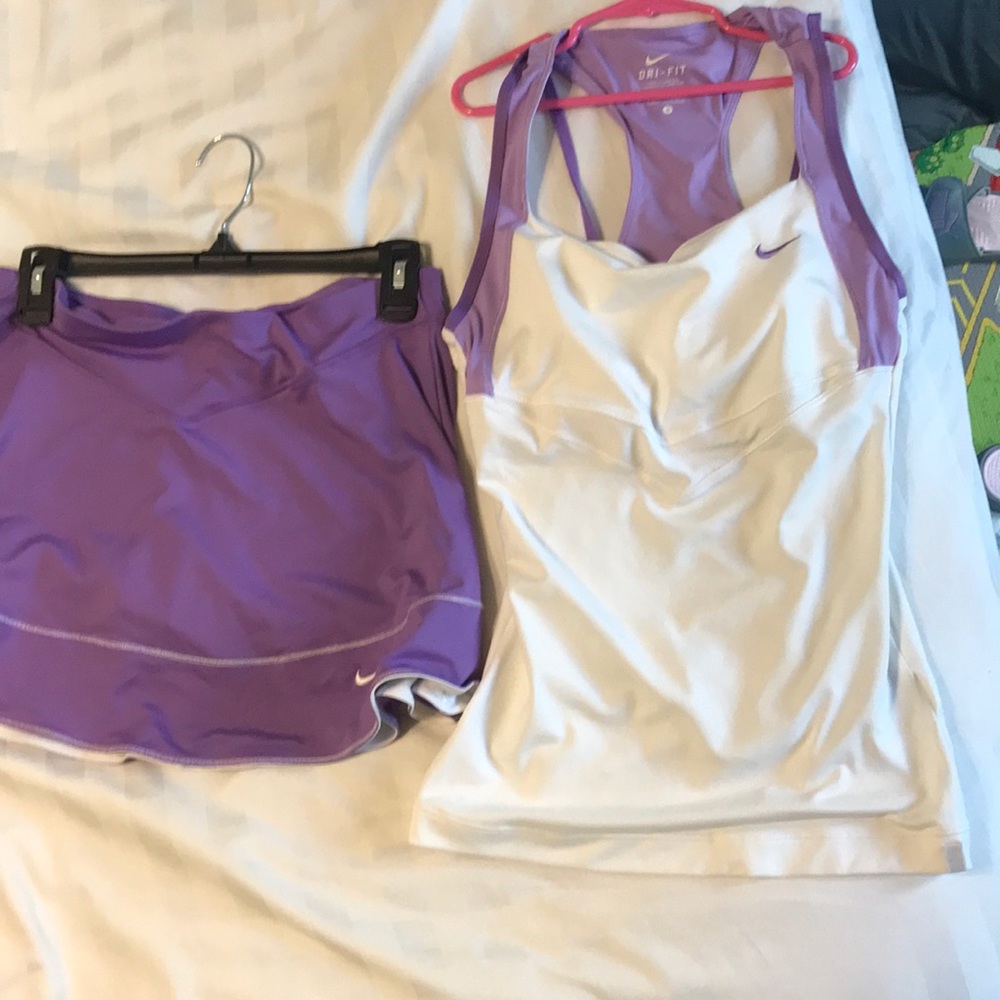 Dri- fit Nike Skorts and top small